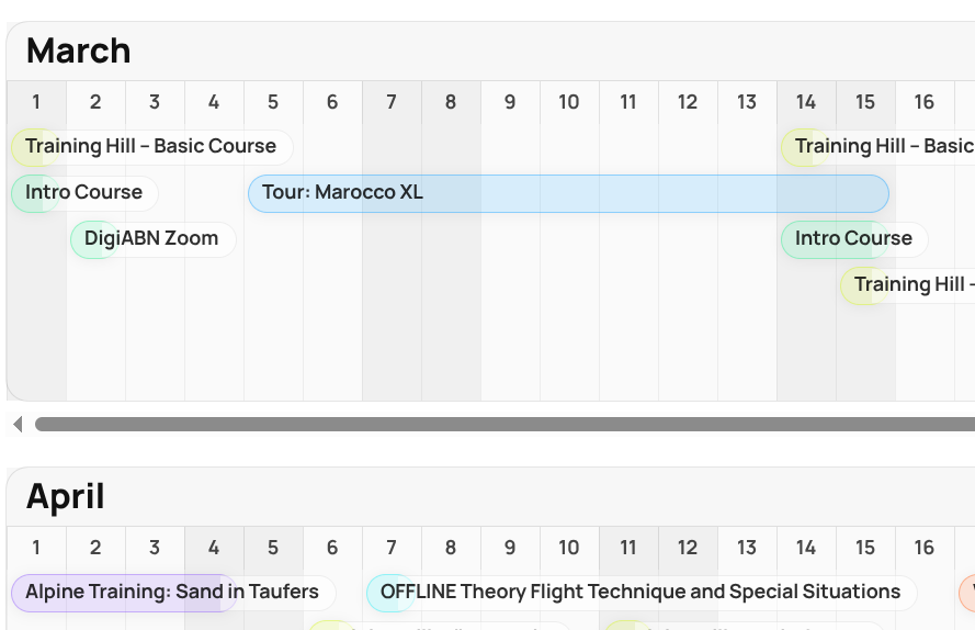 Multi-day event displayed in the AnnoVisio calendar
